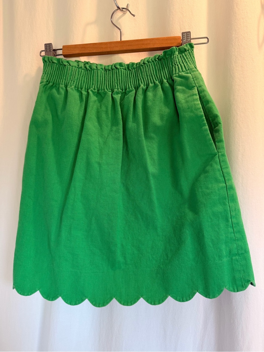 J. Crew Green Scalloped Hem Skirt - Women's Skirt